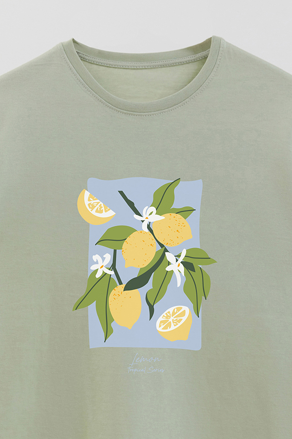 REMERA BASICA ESTAMPADA FRUITS LEMON