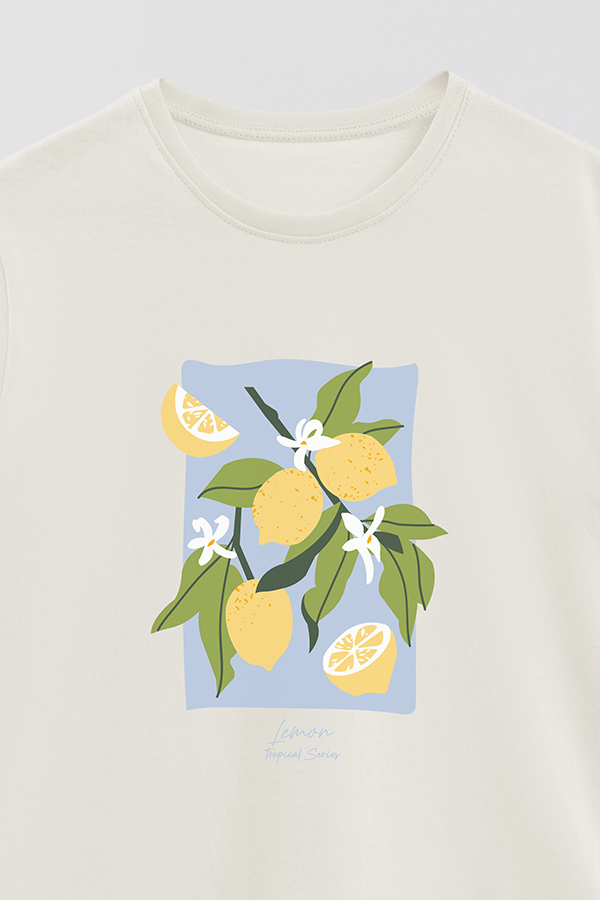 REMERA BASICA ESTAMPADA FRUITS LEMON