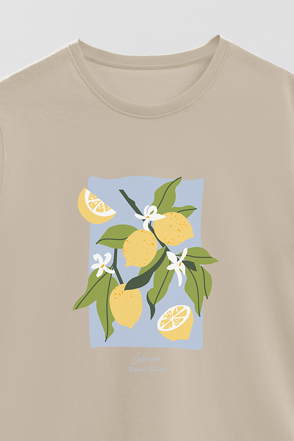 REMERA BASICA ESTAMPADA FRUITS LEMON