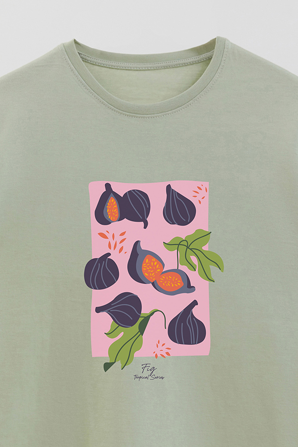 REMERA BASICA ESTAMPADA FRUITS FIG