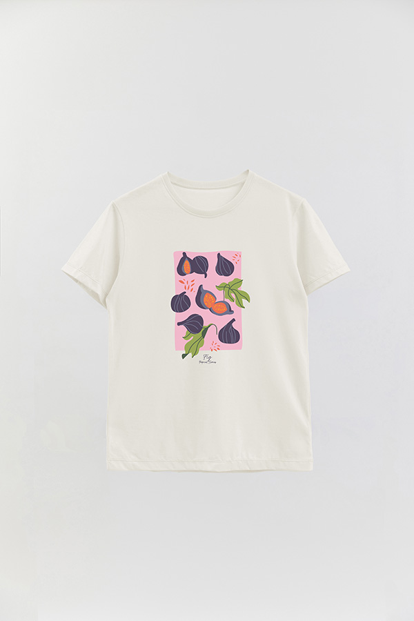 REMERA BASICA ESTAMPADA FRUITS FIG