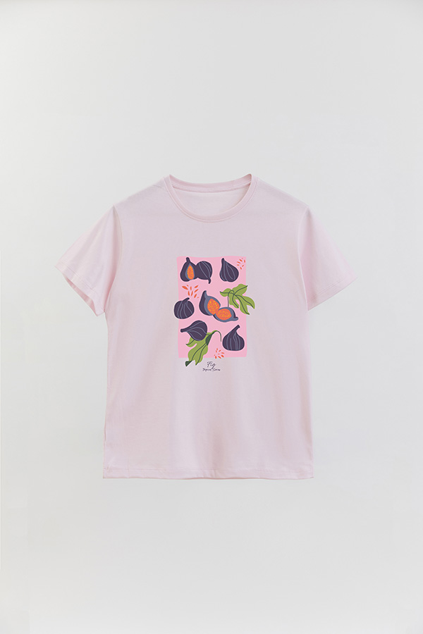 REMERA BASICA ESTAMPADA FRUITS FIG