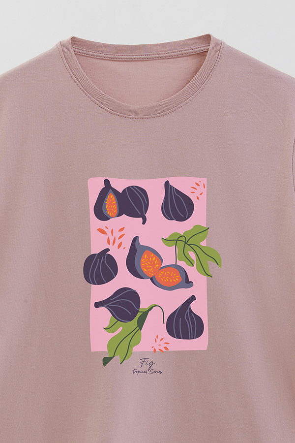 REMERA BASICA ESTAMPADA FRUITS FIG