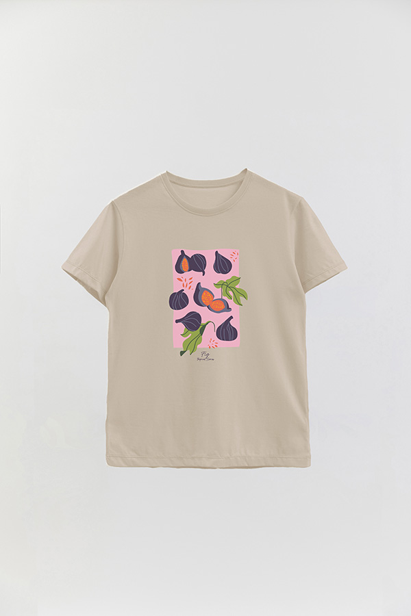 REMERA BASICA ESTAMPADA FRUITS FIG