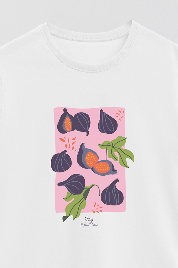 REMERA BASICA ESTAMPADA FRUITS FIG