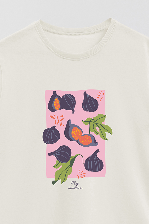 REMERA BASICA ESTAMPADA FRUITS FIG