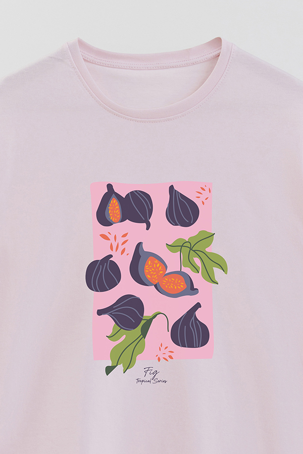 REMERA BASICA ESTAMPADA FRUITS FIG