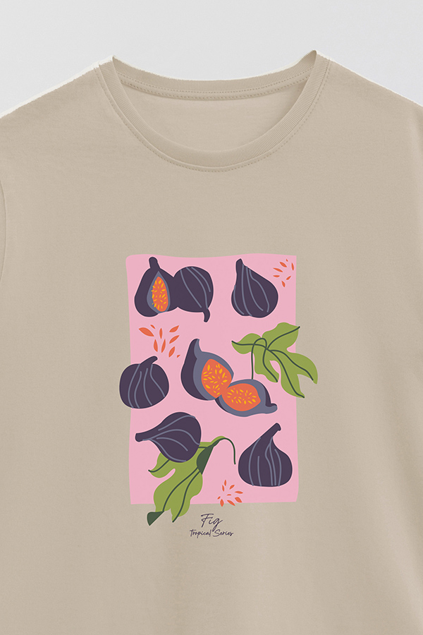 REMERA BASICA ESTAMPADA FRUITS FIG