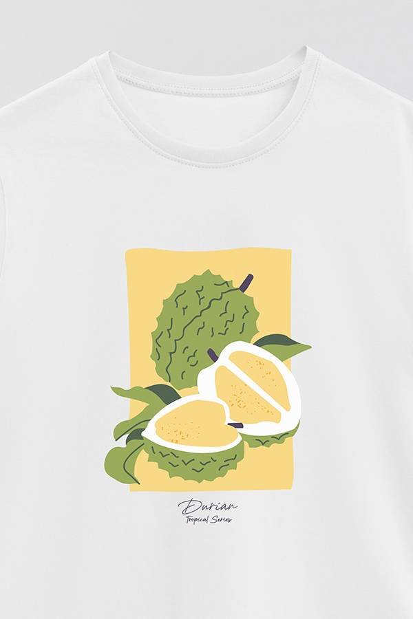 REMERA BASICA ESTAMPADA FRUITS DURIAN