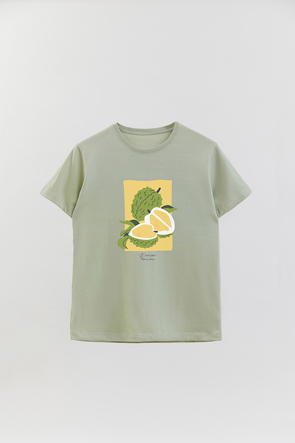 REMERA BASICA ESTAMPADA FRUITS DURIAN