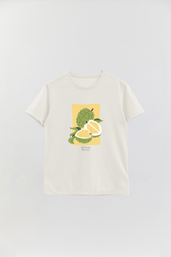 REMERA BASICA ESTAMPADA FRUITS DURIAN