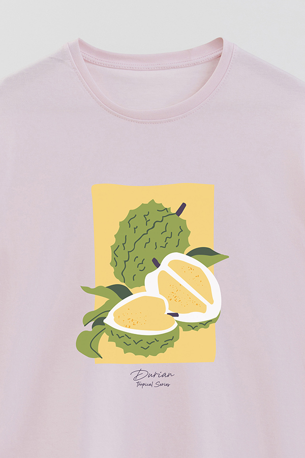 REMERA BASICA ESTAMPADA FRUITS DURIAN