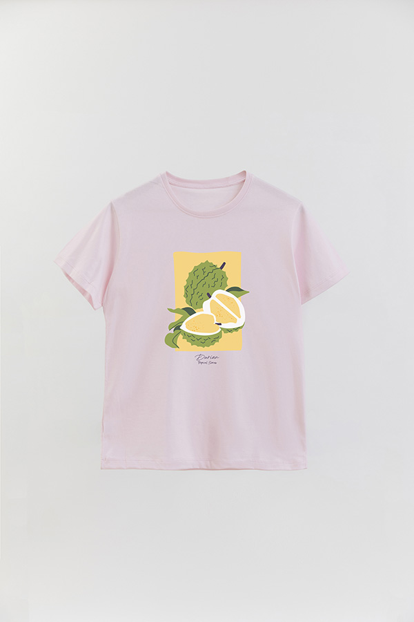 REMERA BASICA ESTAMPADA FRUITS DURIAN