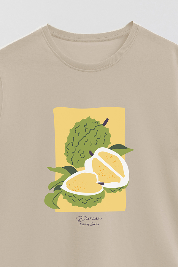 REMERA BASICA ESTAMPADA FRUITS DURIAN