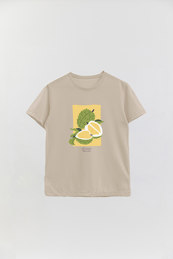 REMERA BASICA ESTAMPADA FRUITS DURIAN