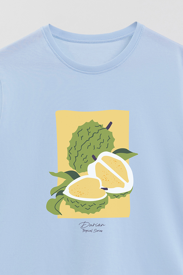 REMERA BASICA ESTAMPADA FRUITS DURIAN