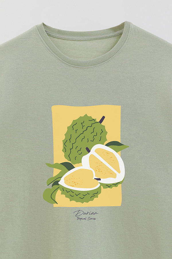 REMERA BASICA ESTAMPADA FRUITS DURIAN