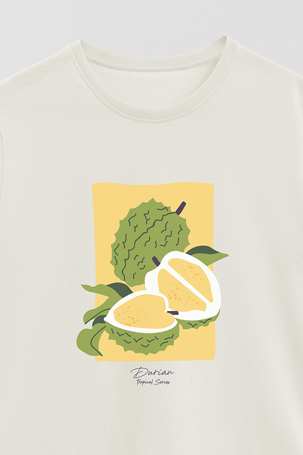REMERA BASICA ESTAMPADA FRUITS DURIAN