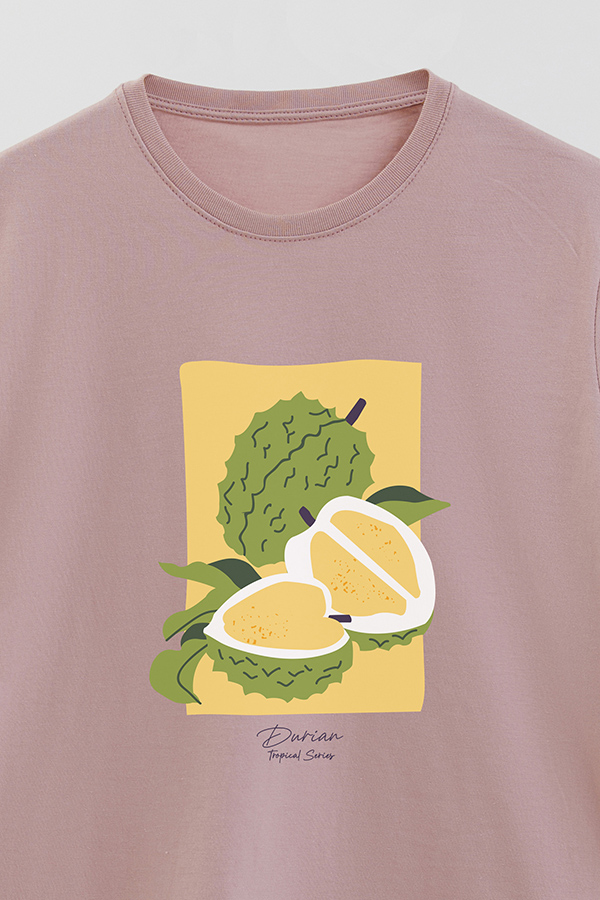REMERA BASICA ESTAMPADA FRUITS DURIAN
