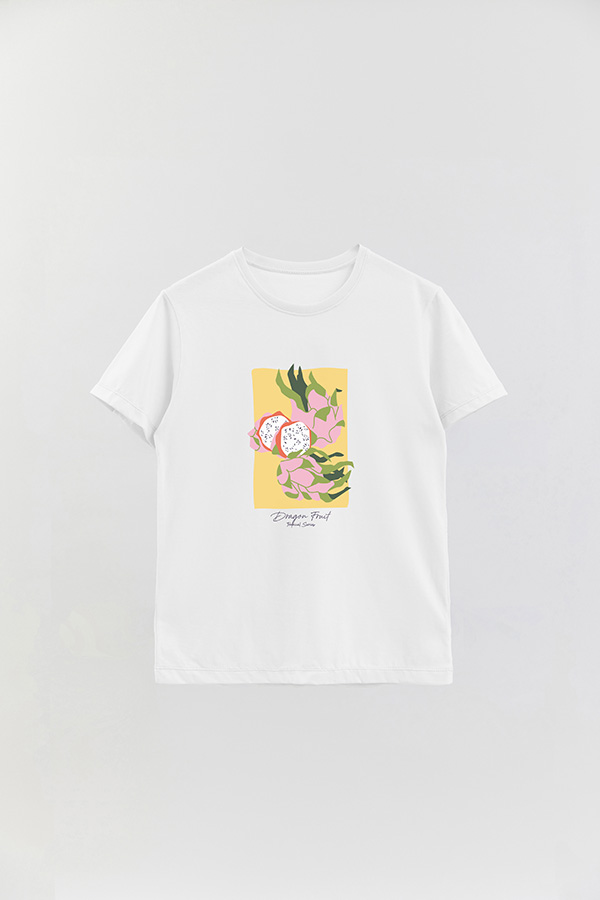 REMERA BASICA ESTAMPADA FRUITS DRAGON FRUIT