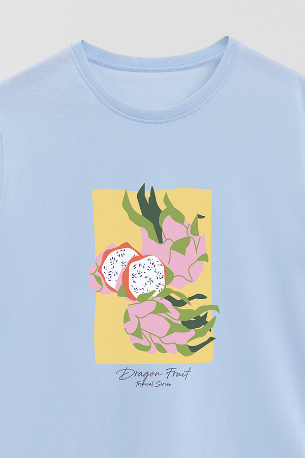 REMERA BASICA ESTAMPADA FRUITS DRAGON FRUIT
