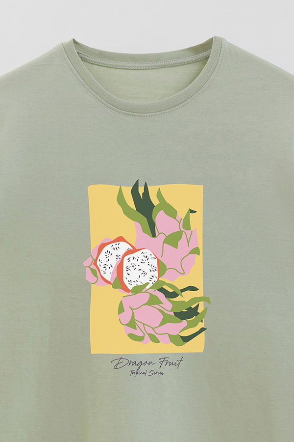 REMERA BASICA ESTAMPADA FRUITS DRAGON FRUIT