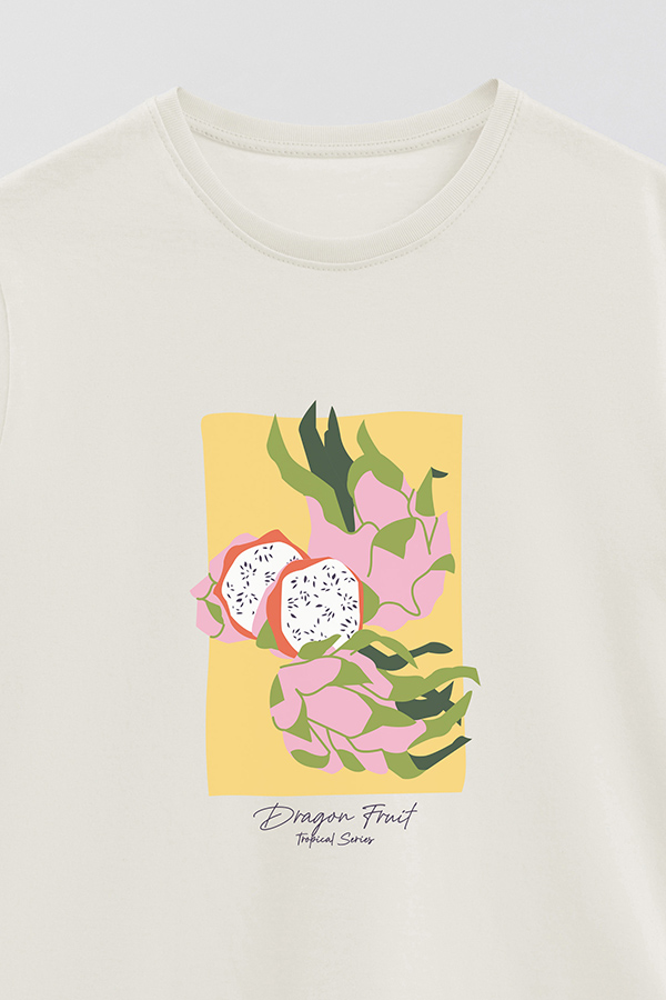 REMERA BASICA ESTAMPADA FRUITS DRAGON FRUIT