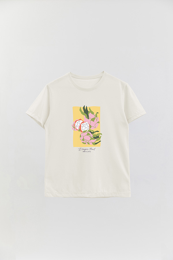 REMERA BASICA ESTAMPADA FRUITS DRAGON FRUIT