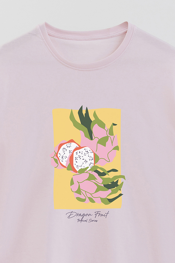 REMERA BASICA ESTAMPADA FRUITS DRAGON FRUIT