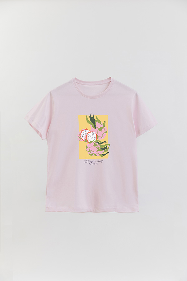 REMERA BASICA ESTAMPADA FRUITS DRAGON FRUIT