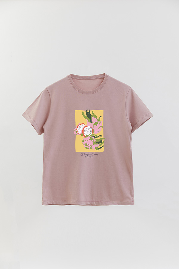 REMERA BASICA ESTAMPADA FRUITS DRAGON FRUIT