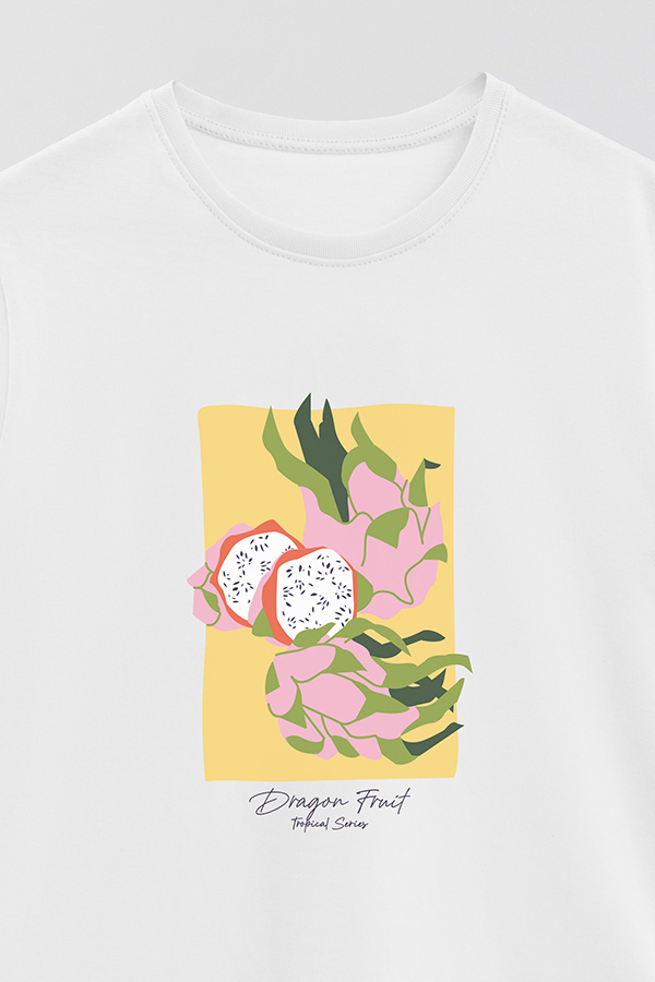 REMERA BASICA ESTAMPADA FRUITS DRAGON FRUIT