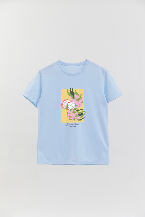 REMERA BASICA ESTAMPADA FRUITS DRAGON FRUIT