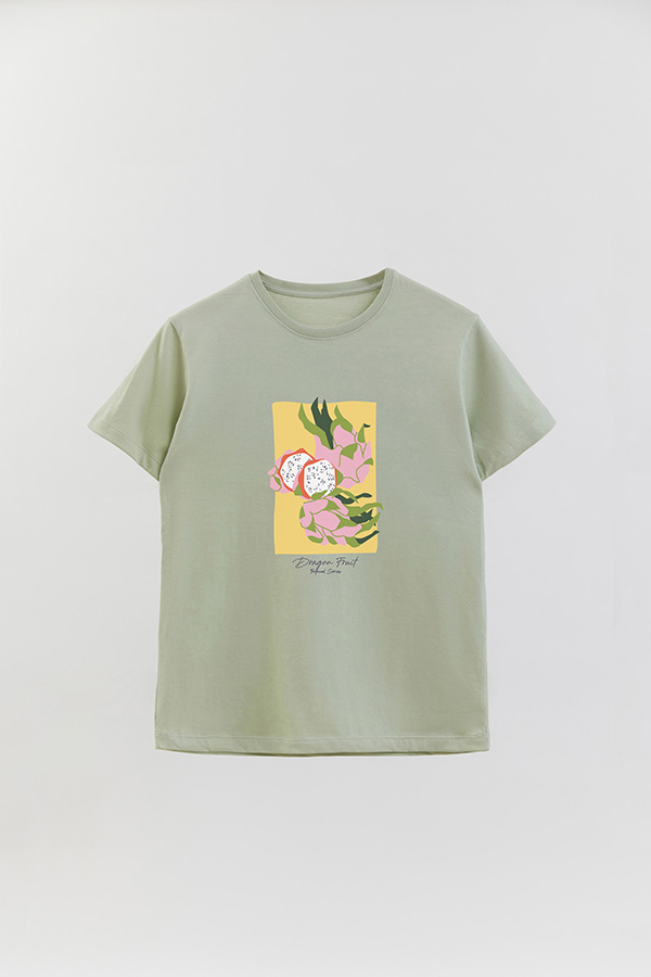 REMERA BASICA ESTAMPADA FRUITS DRAGON FRUIT