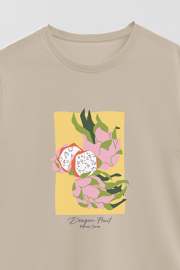 REMERA BASICA ESTAMPADA FRUITS DRAGON FRUIT