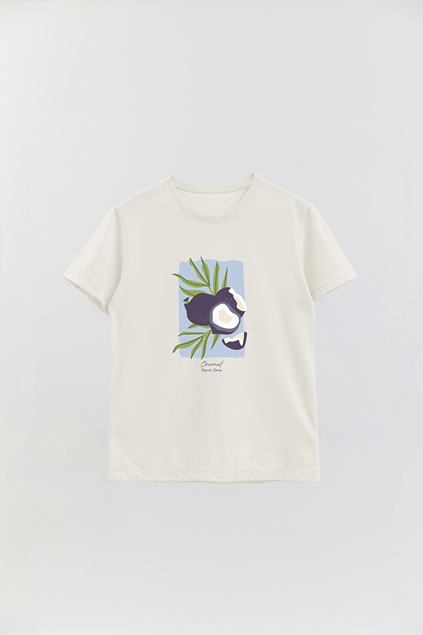 REMERA BASICA ESTAMPADA FRUITS COCONUT