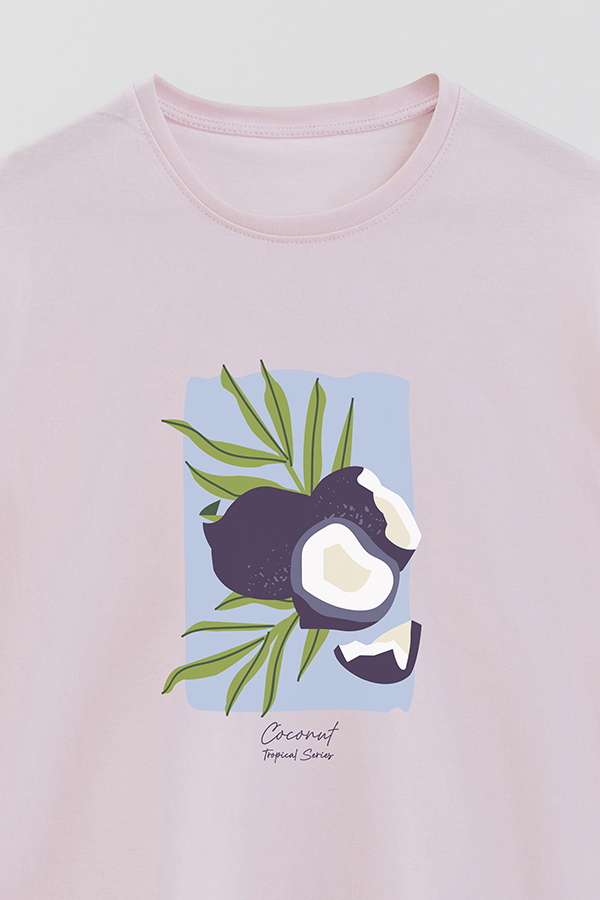 REMERA BASICA ESTAMPADA FRUITS COCONUT