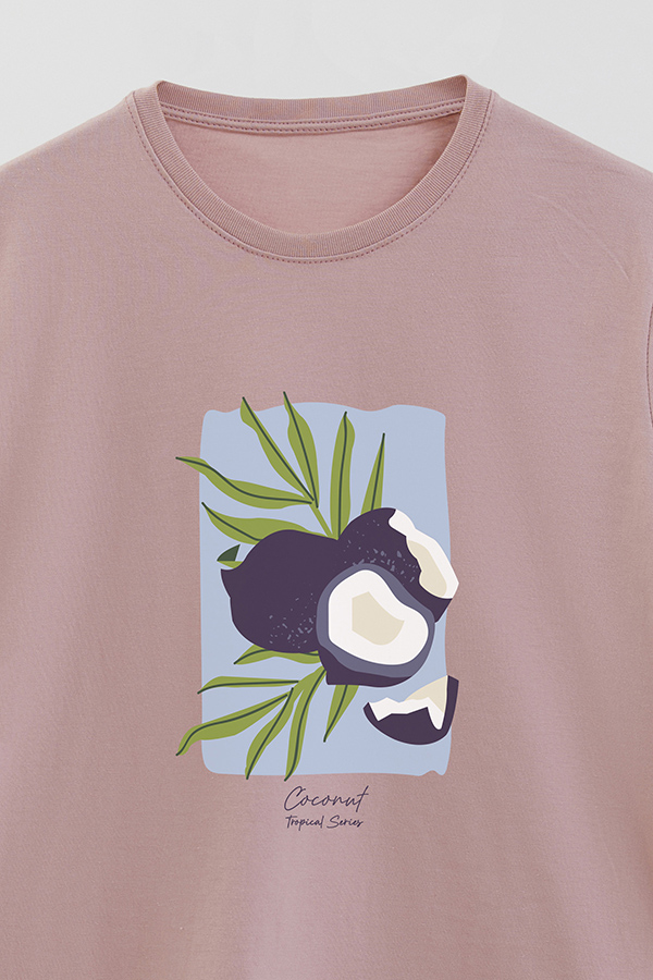 REMERA BASICA ESTAMPADA FRUITS COCONUT