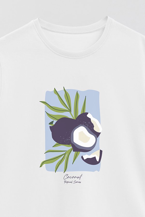 REMERA BASICA ESTAMPADA FRUITS COCONUT