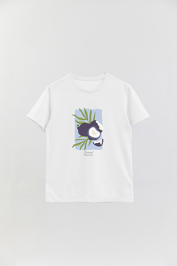 REMERA BASICA ESTAMPADA FRUITS COCONUT