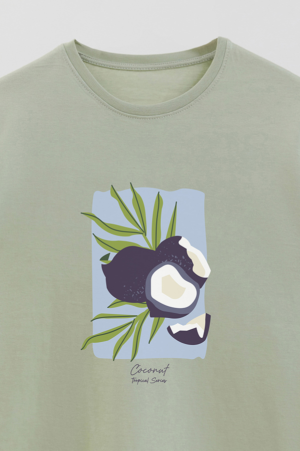 REMERA BASICA ESTAMPADA FRUITS COCONUT