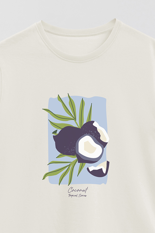 REMERA BASICA ESTAMPADA FRUITS COCONUT