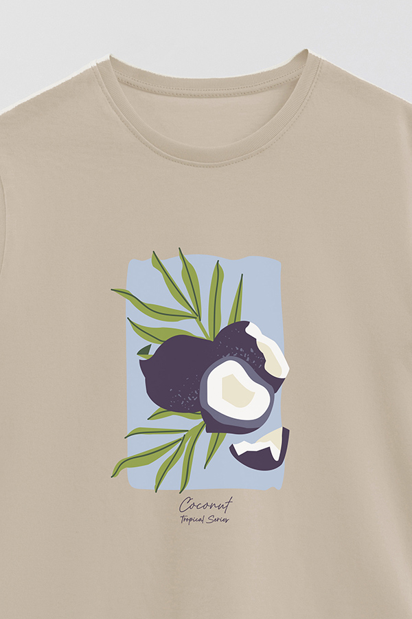 REMERA BASICA ESTAMPADA FRUITS COCONUT