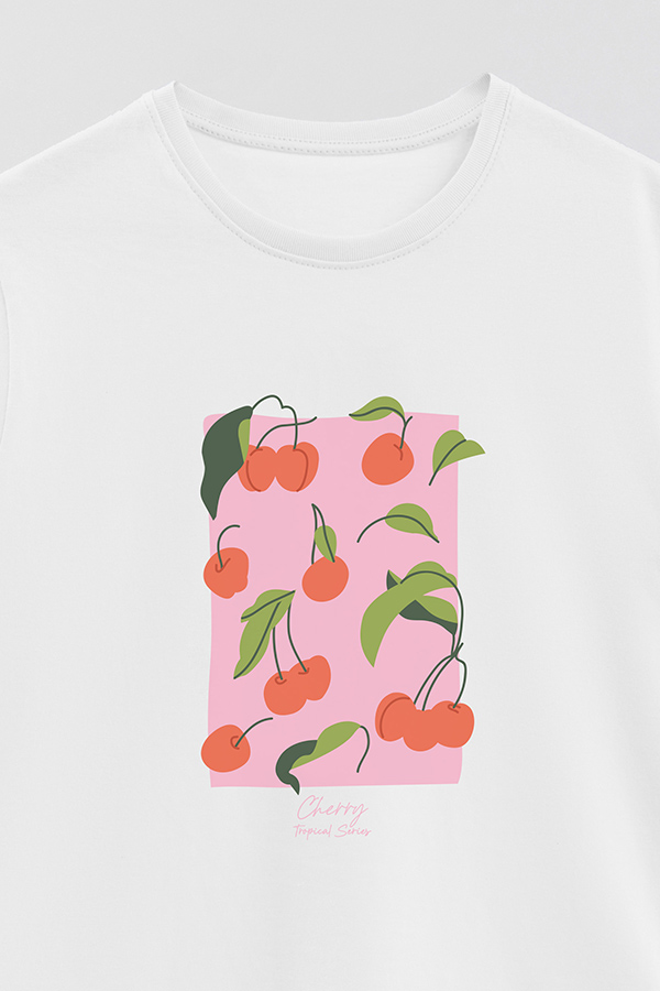 REMERA BASICA ESTAMPADA FRUITS CHERRY