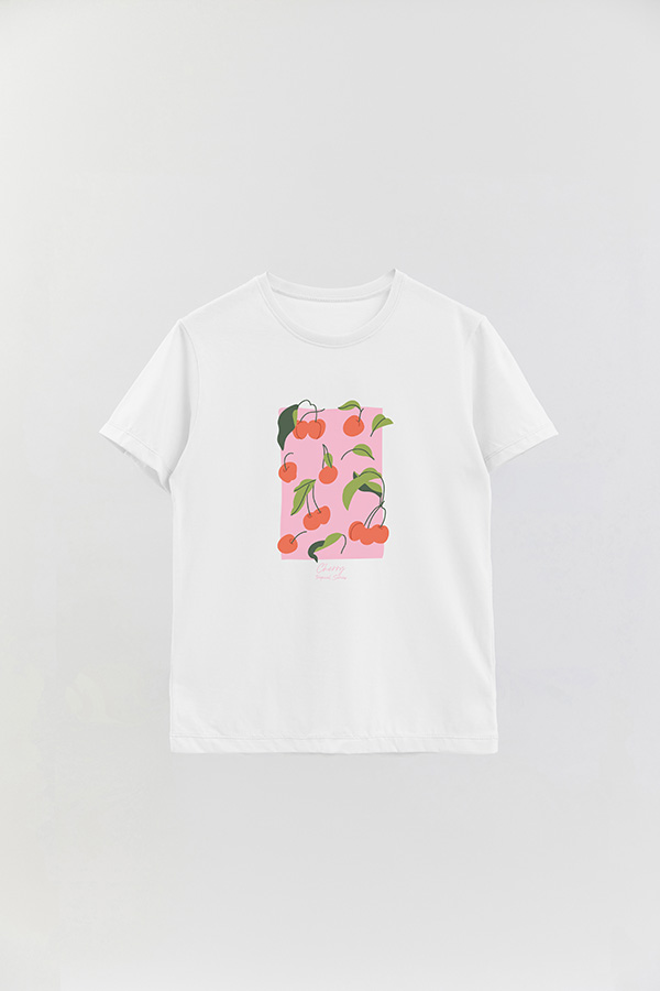 REMERA BASICA ESTAMPADA FRUITS CHERRY