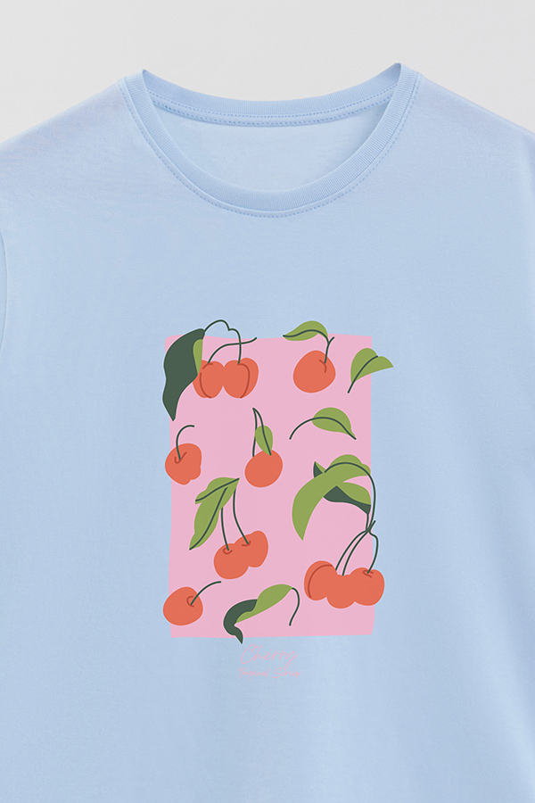REMERA BASICA ESTAMPADA FRUITS CHERRY