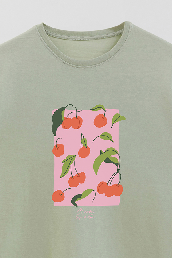 REMERA BASICA ESTAMPADA FRUITS CHERRY