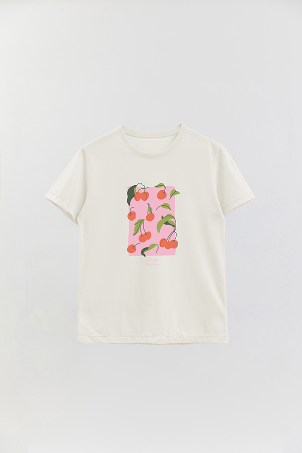 REMERA BASICA ESTAMPADA FRUITS CHERRY