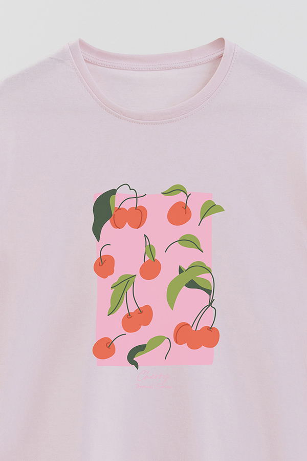REMERA BASICA ESTAMPADA FRUITS CHERRY