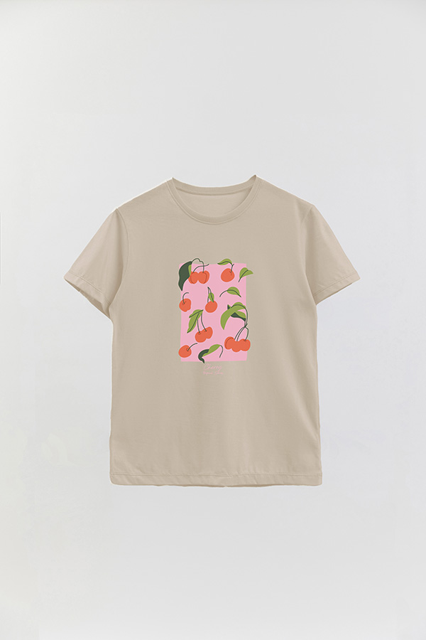 REMERA BASICA ESTAMPADA FRUITS CHERRY